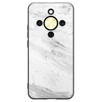 Picasee Μαύρη θήκη σιλικόνης για Honor Magic8 Lite 5G - White marble