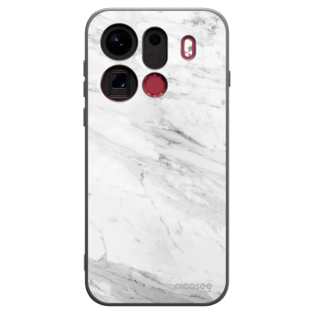 Picasee Μαύρη θήκη σιλικόνης για OPPO Find X9 Pro - White marble