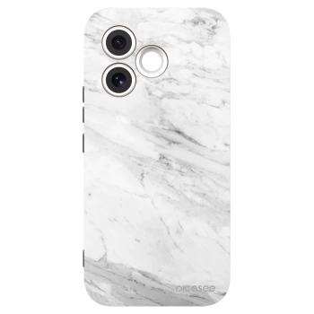 Picasee Μαύρη θήκη σιλικόνης για Honor 600 Lite - White marble
