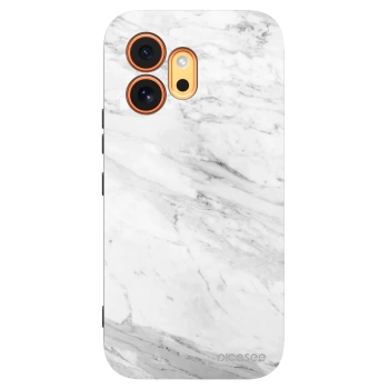 Picasee Μαύρη θήκη σιλικόνης για Honor 600 - White marble