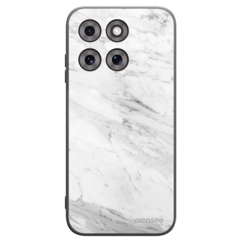 Picasee Μαύρη θήκη σιλικόνης για Motorola Moto G77 - White marble