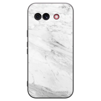 Picasee Μαύρη θήκη σιλικόνης για Google Pixel 10a - White marble