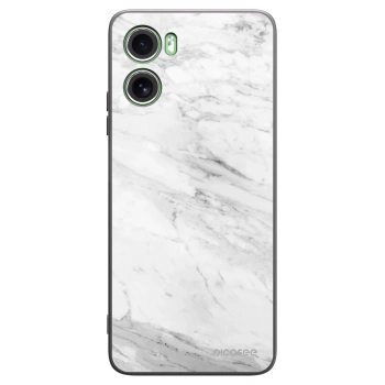 Picasee Μαύρη θήκη σιλικόνης για Motorola Moto G06 - White marble