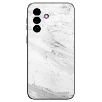 Picasee Μαύρη θήκη σιλικόνης για Samsung Galaxy A37 - White marble