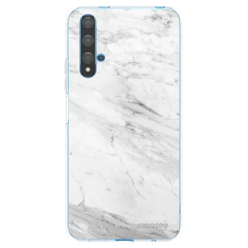 Picasee διαφανής θήκη σιλικόνης Huawei Nova 5T - White marble