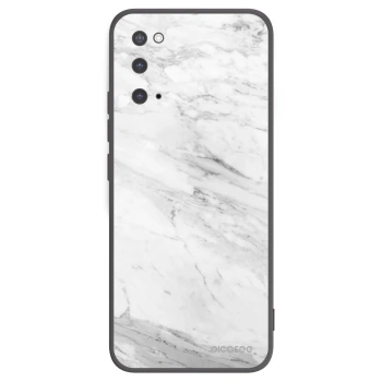 Picasee Μαύρη θήκη σιλικόνης για Samsung Galaxy S20 G980F - White marble