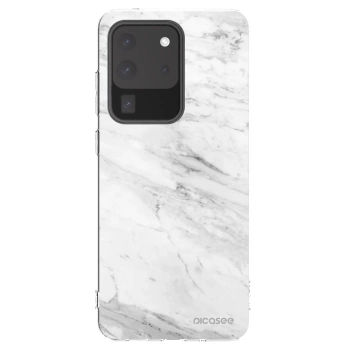 Picasee διαφανής θήκη σιλικόνης Samsung Galaxy S20 Ultra 5G G988F - White marble