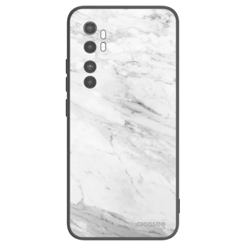 Picasee Μαύρη θήκη σιλικόνης για Xiaomi Mi Note 10 Lite - White marble