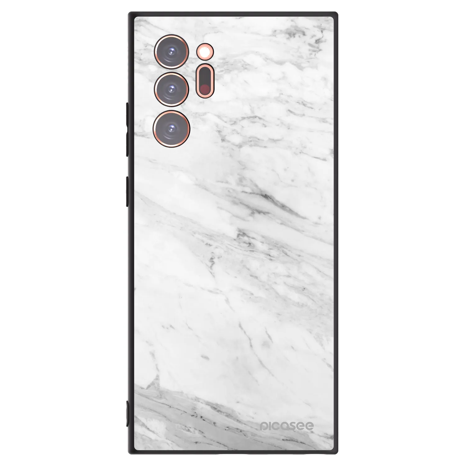 Picasee Μαύρη θήκη σιλικόνης για Samsung Galaxy Note 20 Ultra - White marble