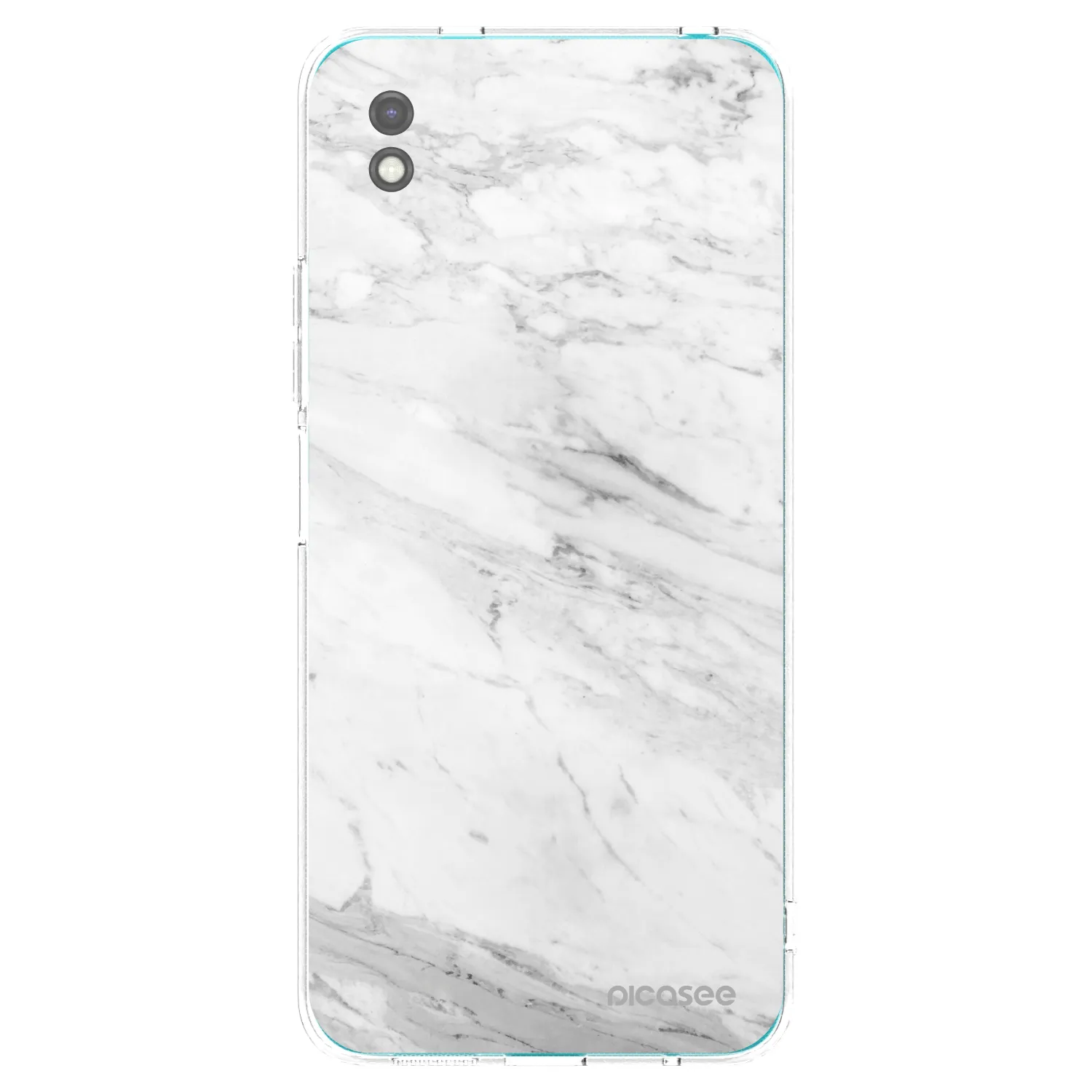 Picasee Μαύρη θήκη σιλικόνης για Xiaomi Redmi 9A - White marble