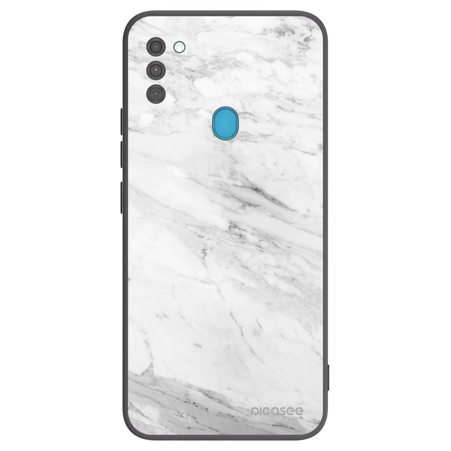 Picasee Μαύρη θήκη σιλικόνης για Samsung Galaxy M11 - White marble