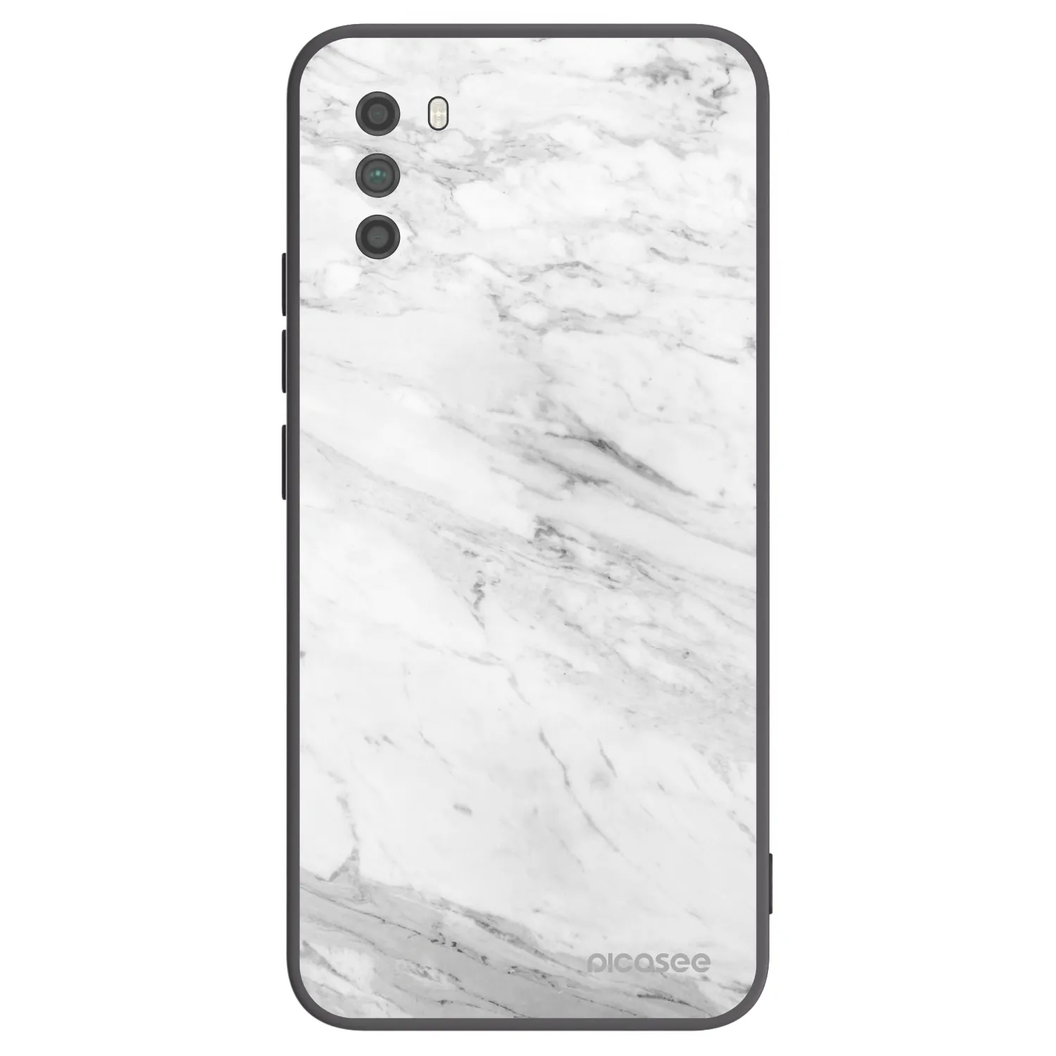 Picasee Μαύρη θήκη σιλικόνης για Xiaomi Poco M3 - White marble