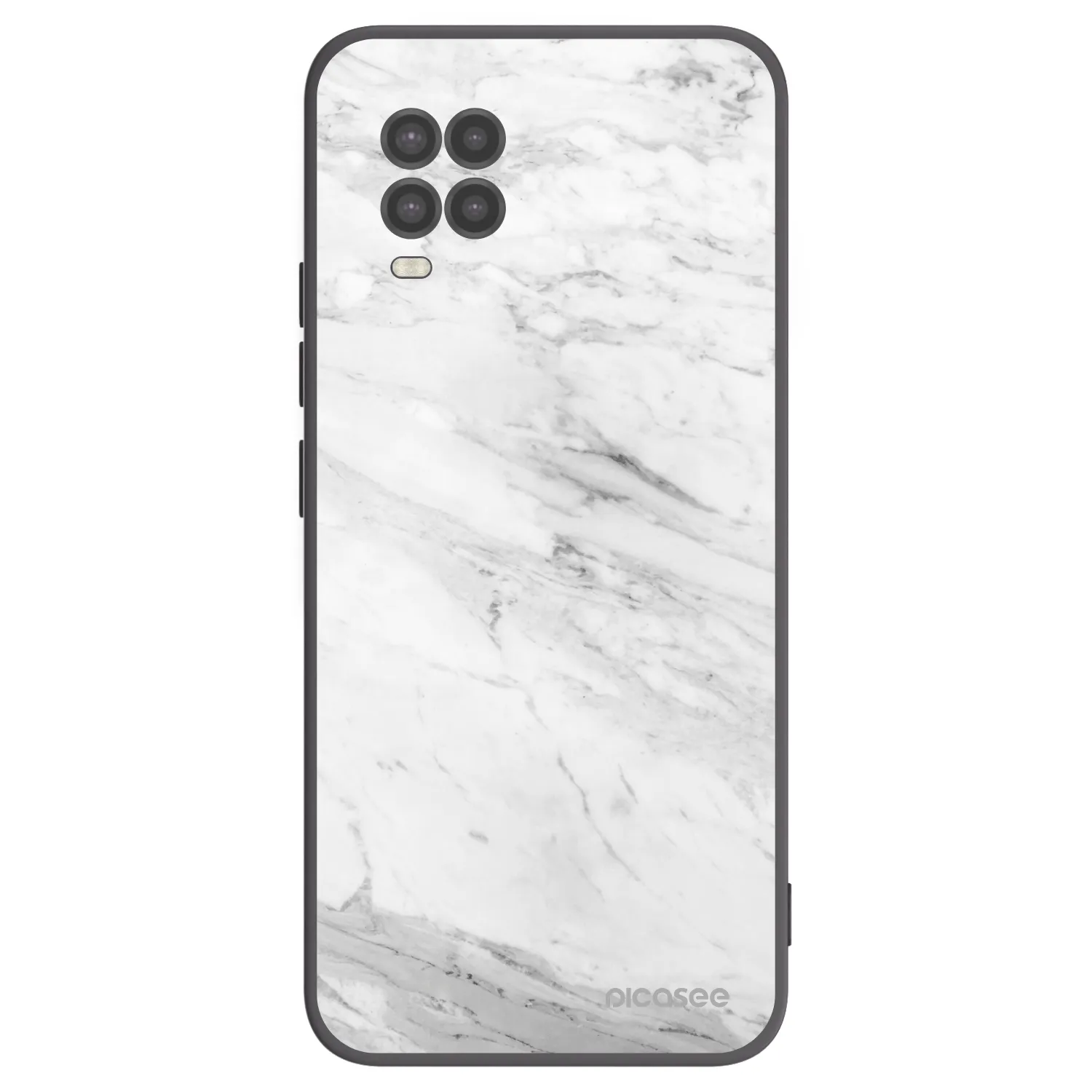 Picasee Μαύρη θήκη σιλικόνης για Xiaomi Mi 10 Lite - White marble