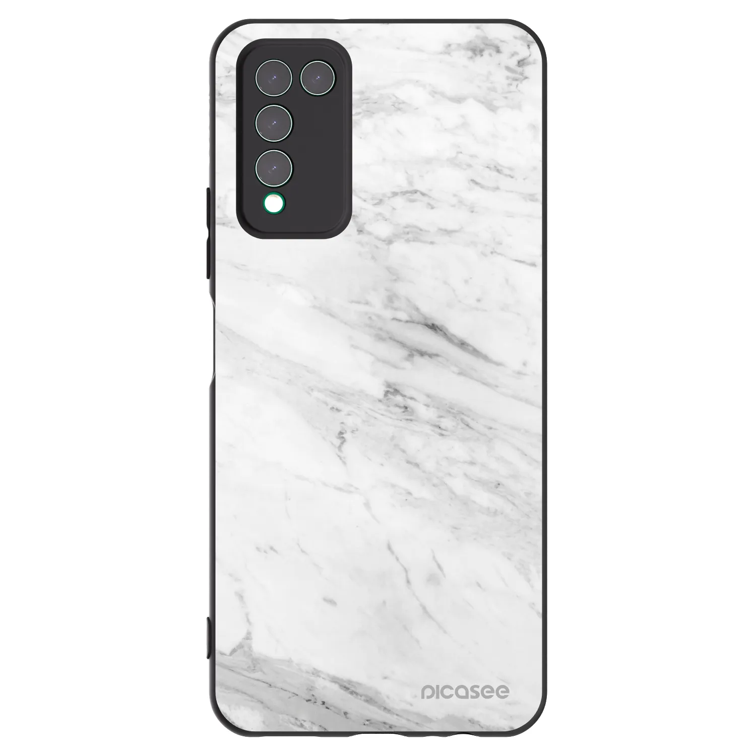 Picasee Μαύρη θήκη σιλικόνης για Honor 10X Lite - White marble