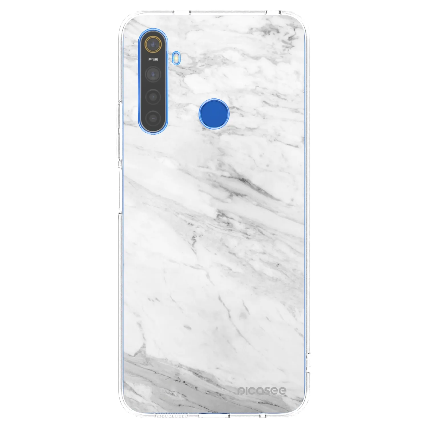 Picasee διαφανής θήκη σιλικόνης Realme 5 - White marble