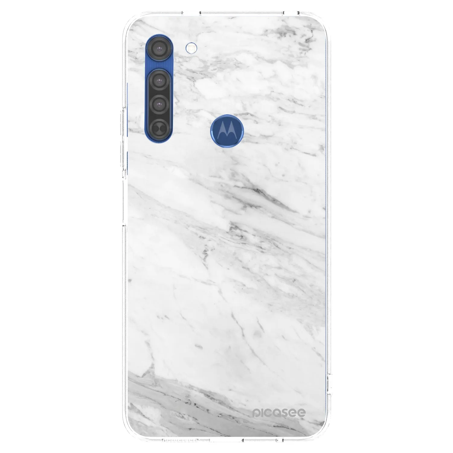 Picasee διαφανής θήκη σιλικόνης Motorola Moto G8 - White marble