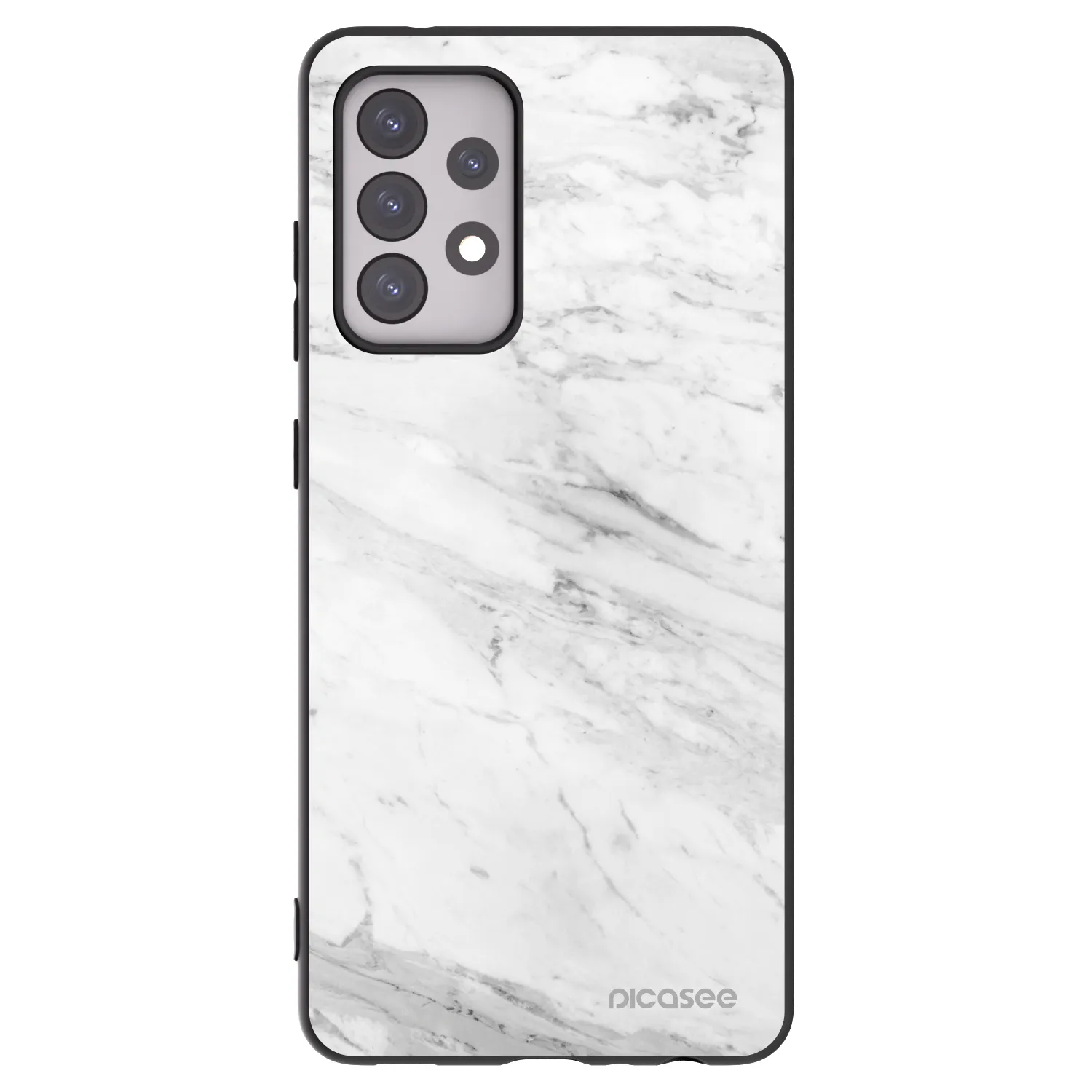 Picasee Μαύρη θήκη σιλικόνης για Samsung Galaxy A52 5G A525F - White marble