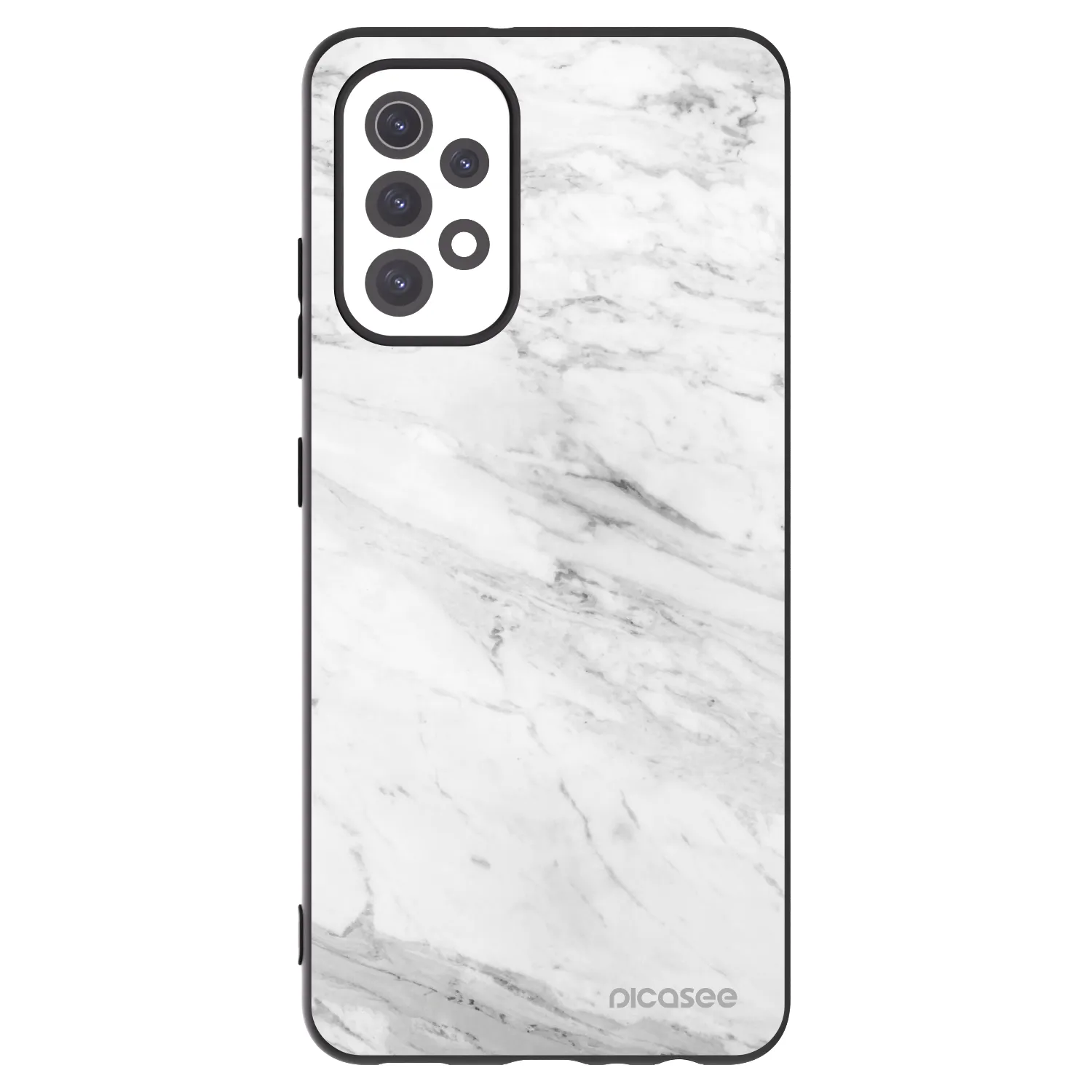 Picasee Μαύρη θήκη σιλικόνης για Samsung Galaxy A32 5G A326B - White marble