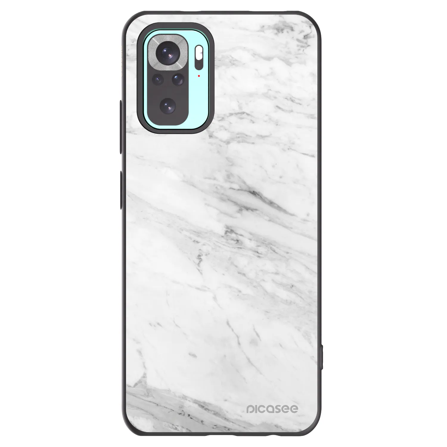 Picasee Μαύρη θήκη σιλικόνης για Xiaomi Redmi Note 10 Pro - White marble