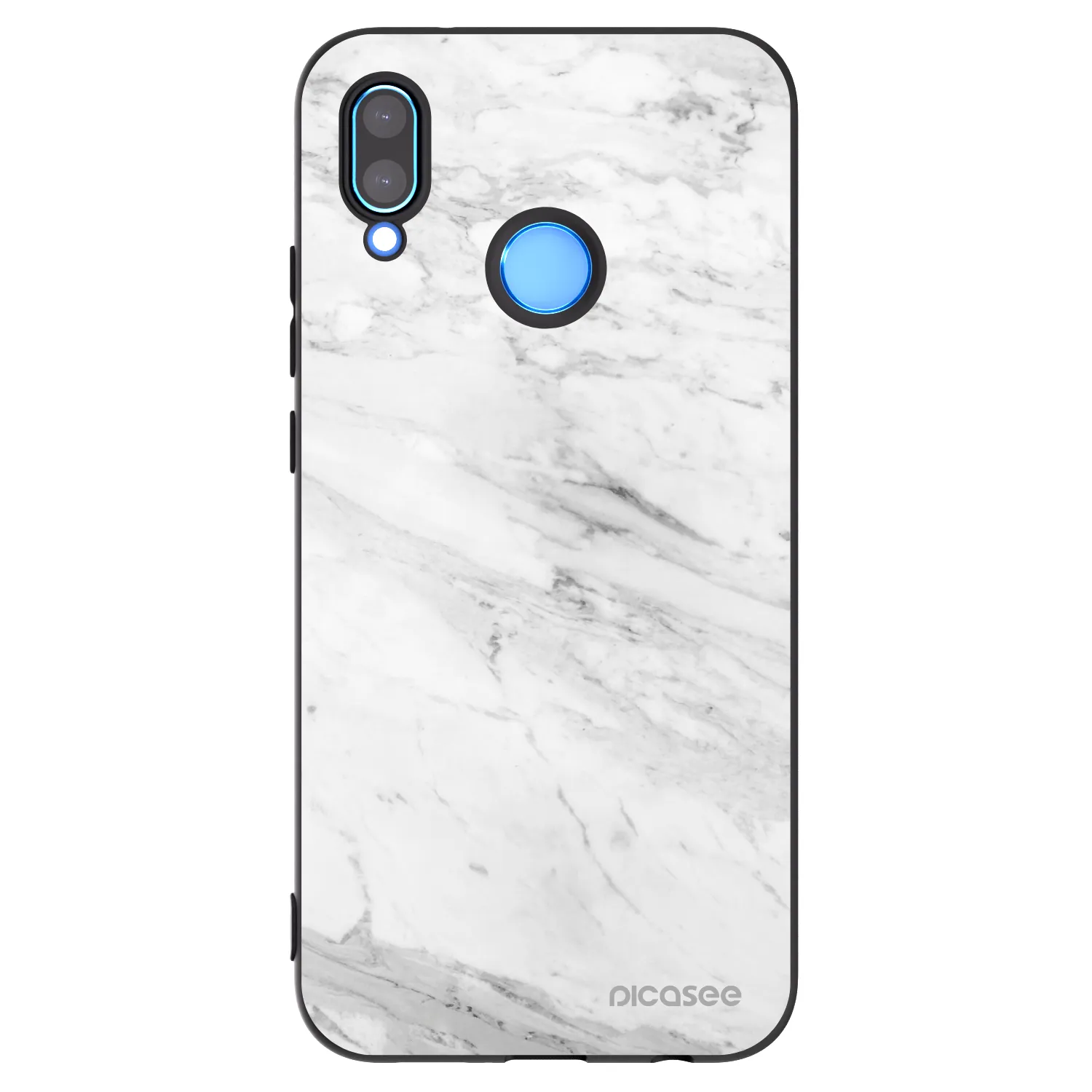 Picasee Μαύρη θήκη σιλικόνης για Huawei P20 Lite - White marble
