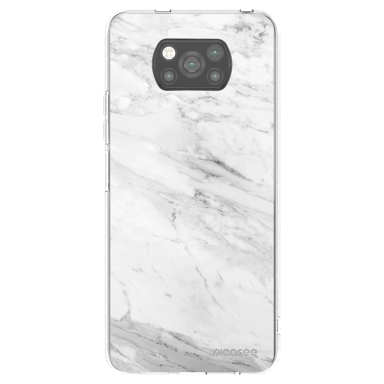 Picasee Μαύρη θήκη σιλικόνης για Xiaomi Poco X3 Pro - White marble