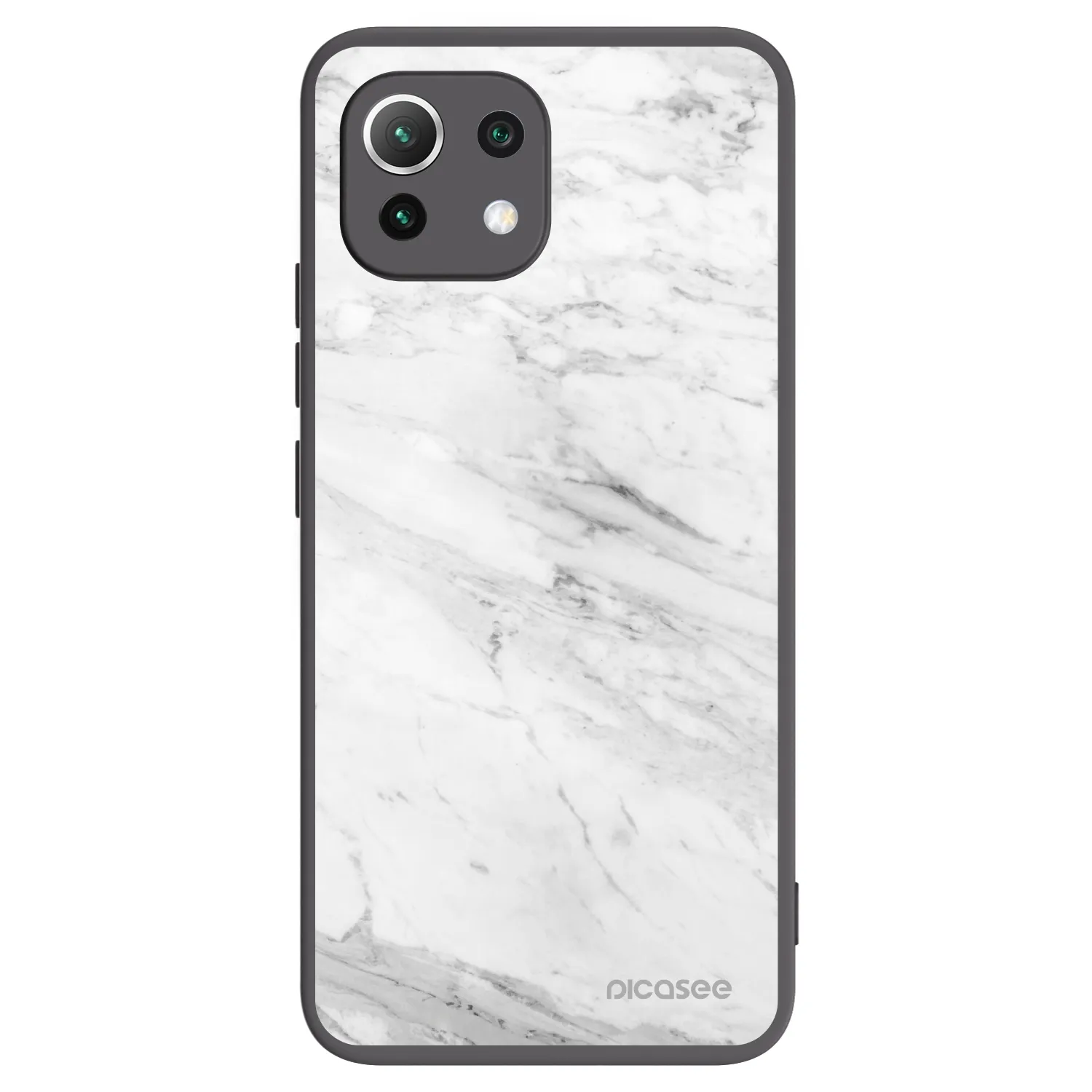 Picasee Μαύρη θήκη σιλικόνης για Xiaomi Mi 11 Lite - White marble