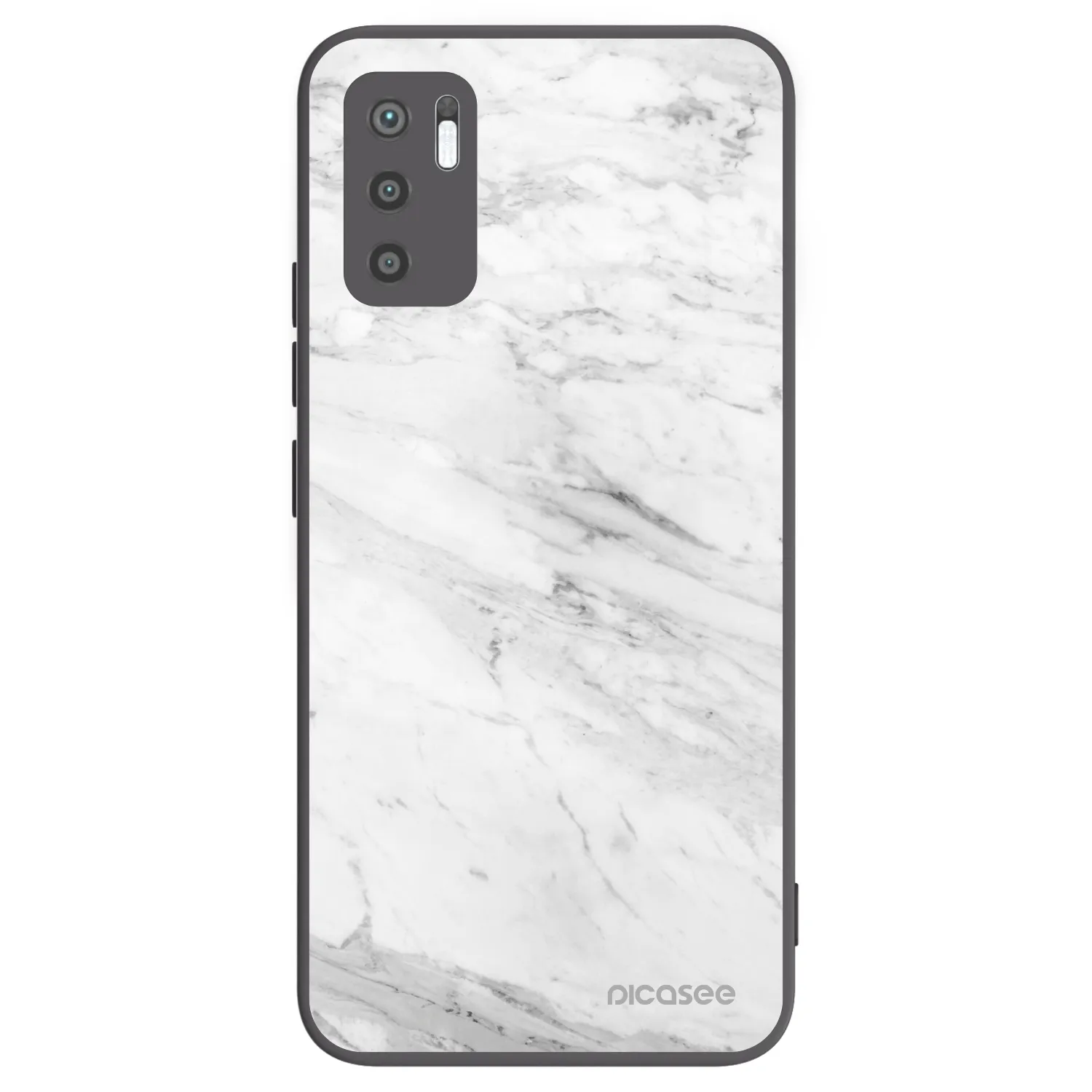 Picasee Μαύρη θήκη σιλικόνης για Xiaomi Redmi Note 10 5G - White marble