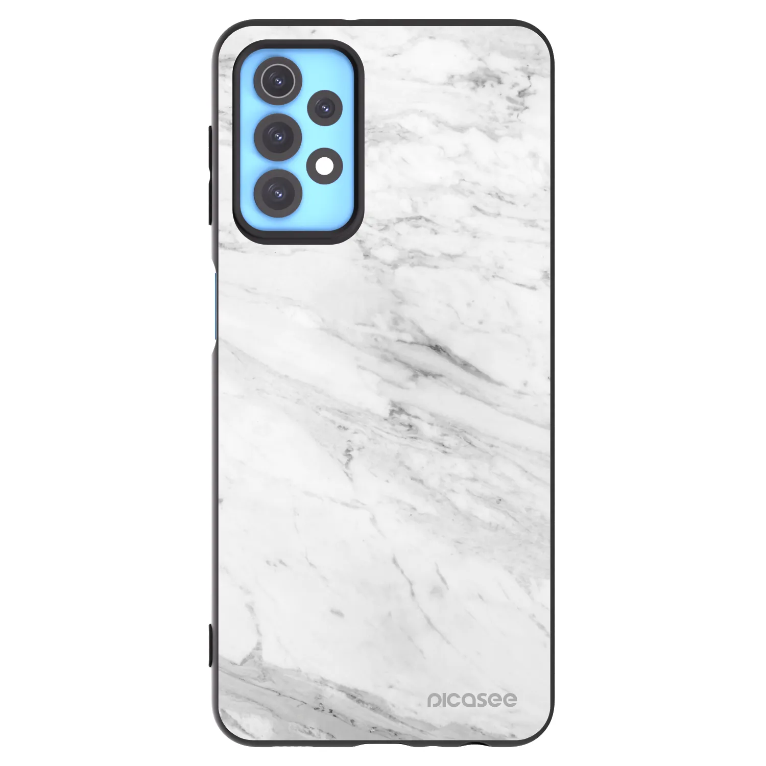 Picasee Μαύρη θήκη σιλικόνης για Samsung Galaxy A32 4G SM-A325F - White marble