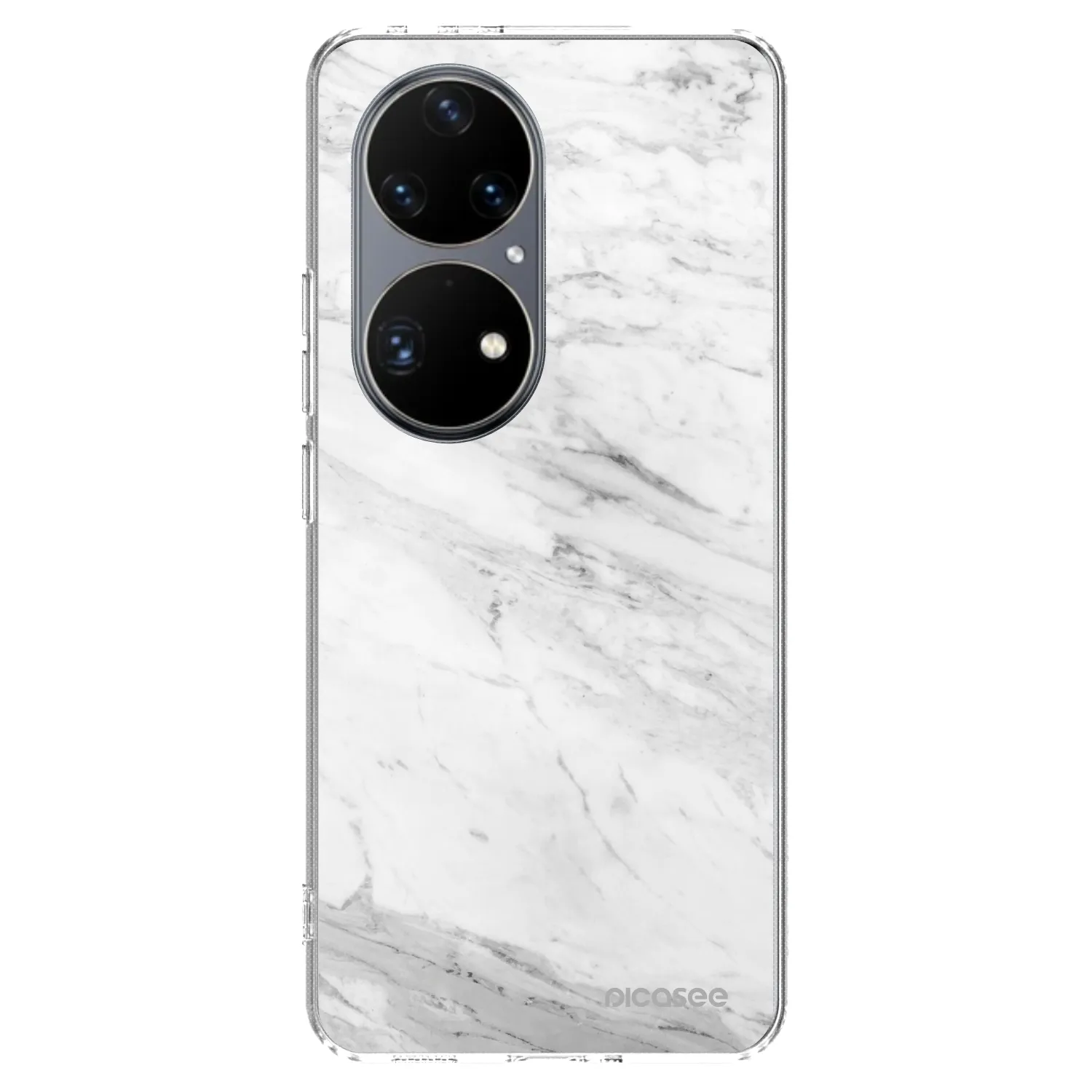 Picasee διαφανής θήκη σιλικόνης Huawei P50 - White marble