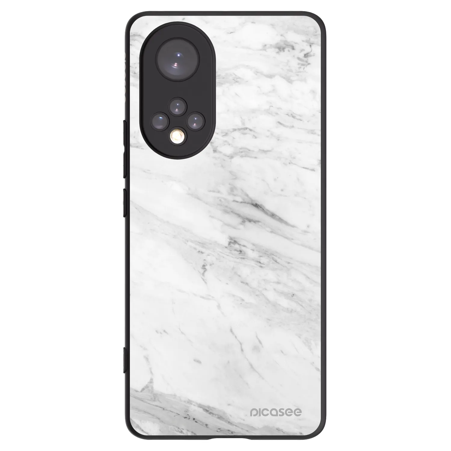 Picasee Μαύρη θήκη σιλικόνης για Honor 50 5G - White marble