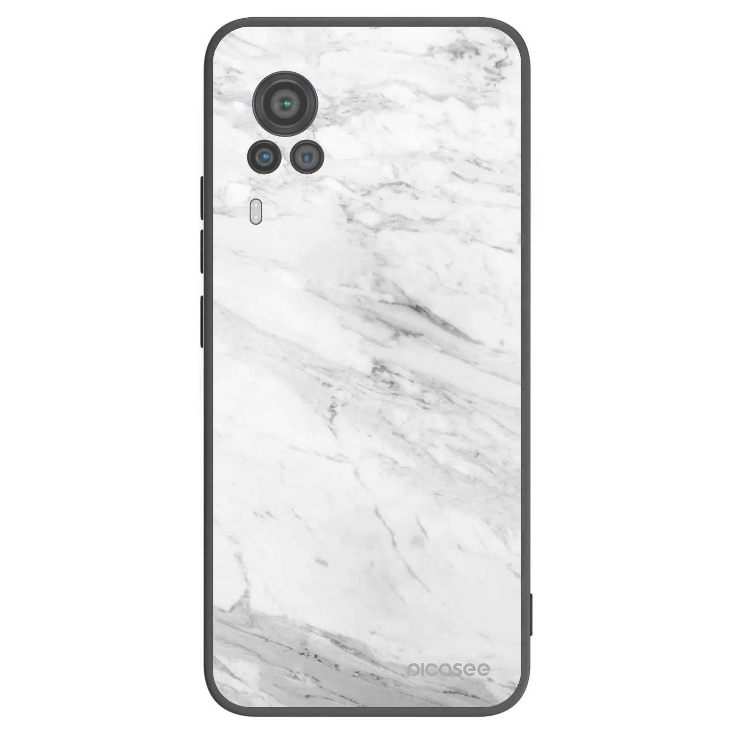 Picasee Μαύρη θήκη σιλικόνης για Vivo X60 Pro 5G - White marble