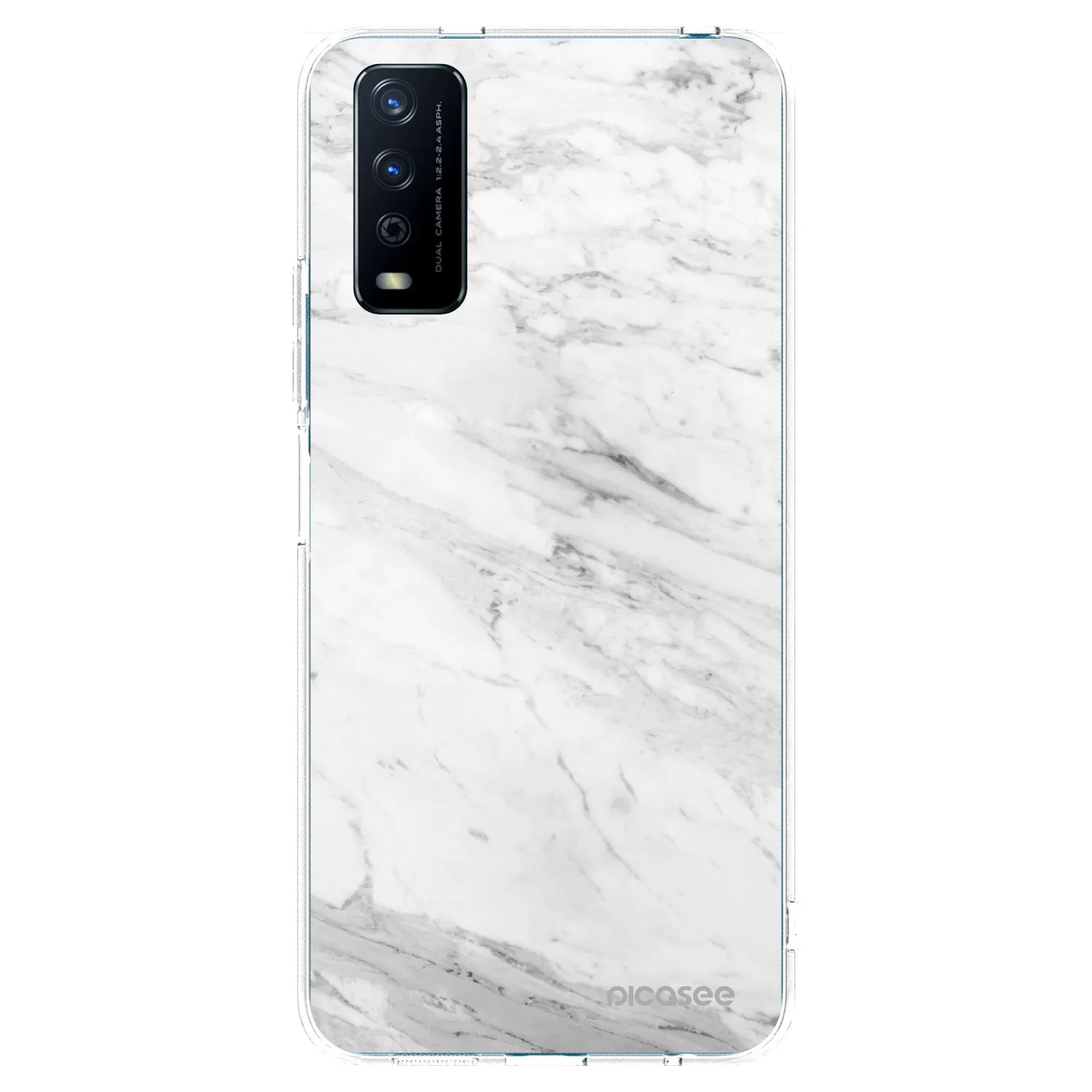Picasee διαφανής θήκη σιλικόνης Vivo Y11s - White marble