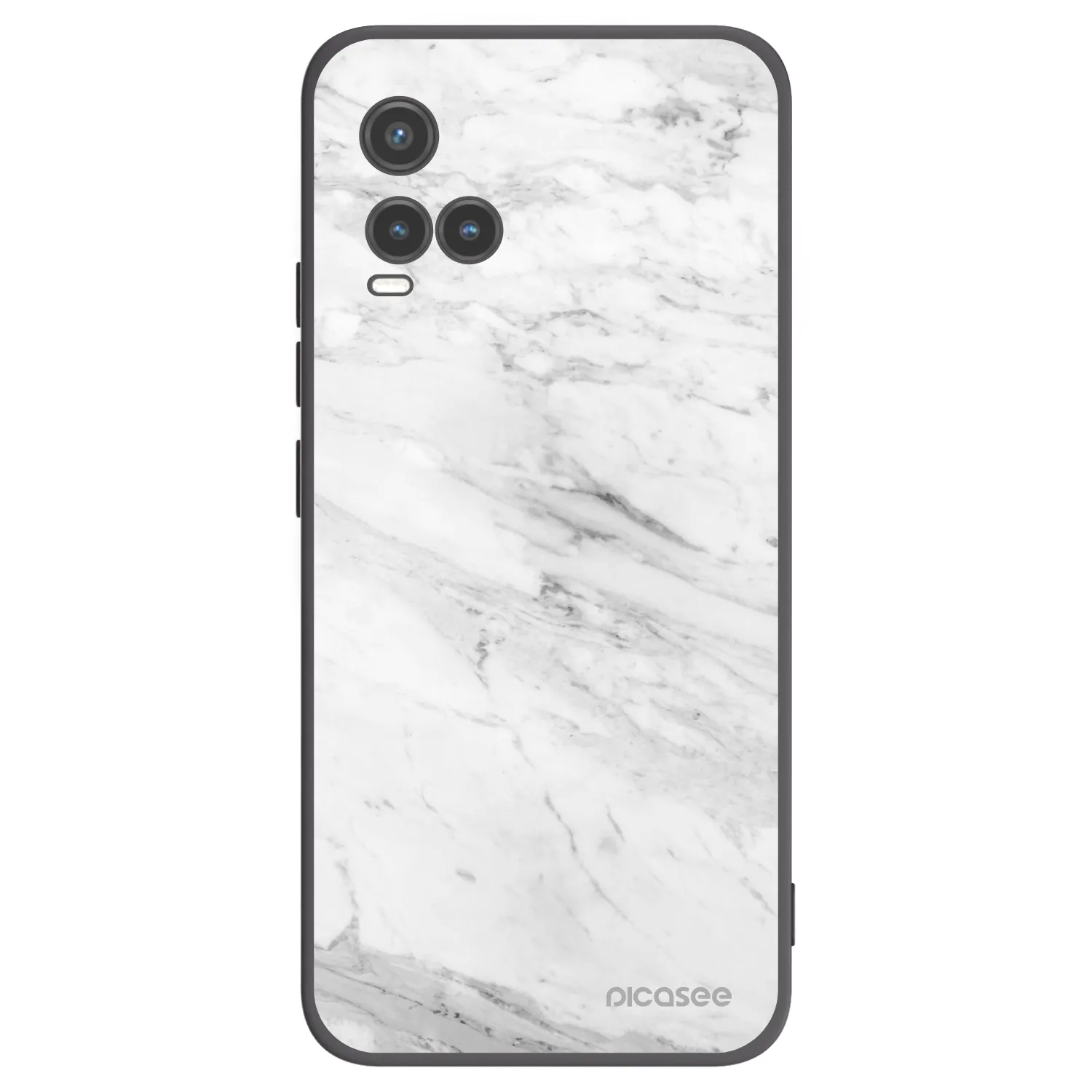 Picasee Μαύρη θήκη σιλικόνης για Vivo Y33s - White marble