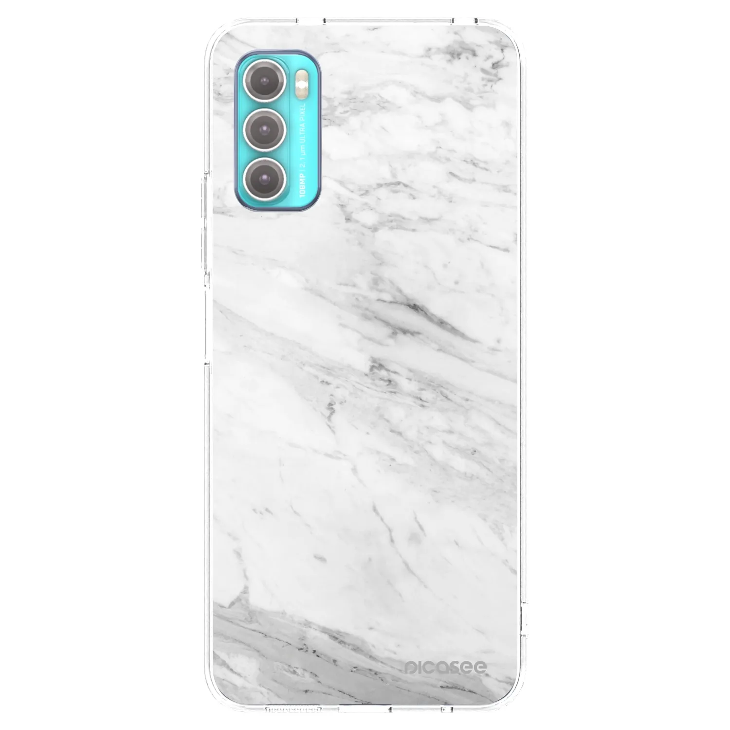 Picasee διαφανής θήκη σιλικόνης Motorola Moto G60 - White marble