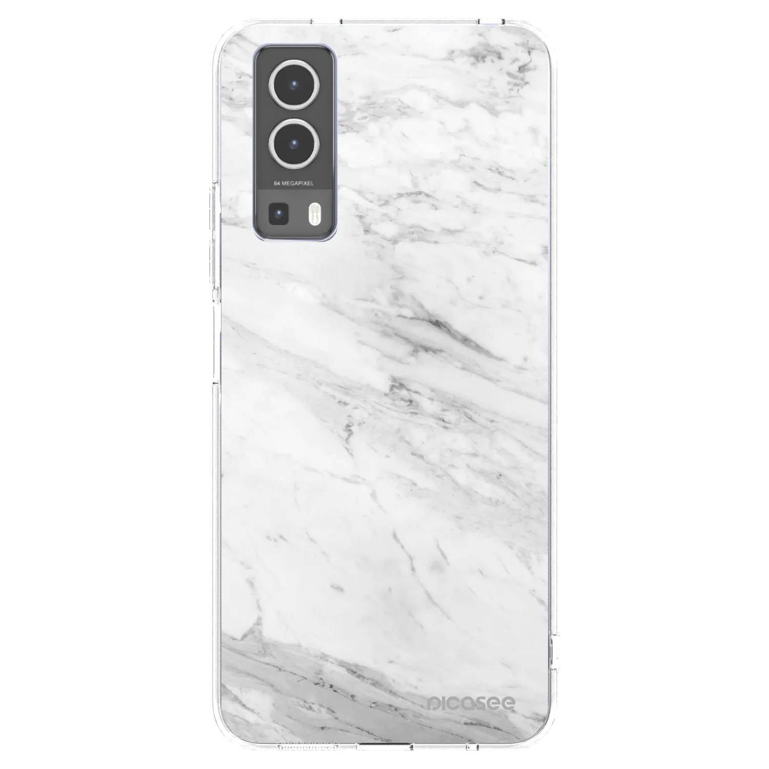 Picasee διαφανής θήκη σιλικόνης Vivo Y72 5G - White marble