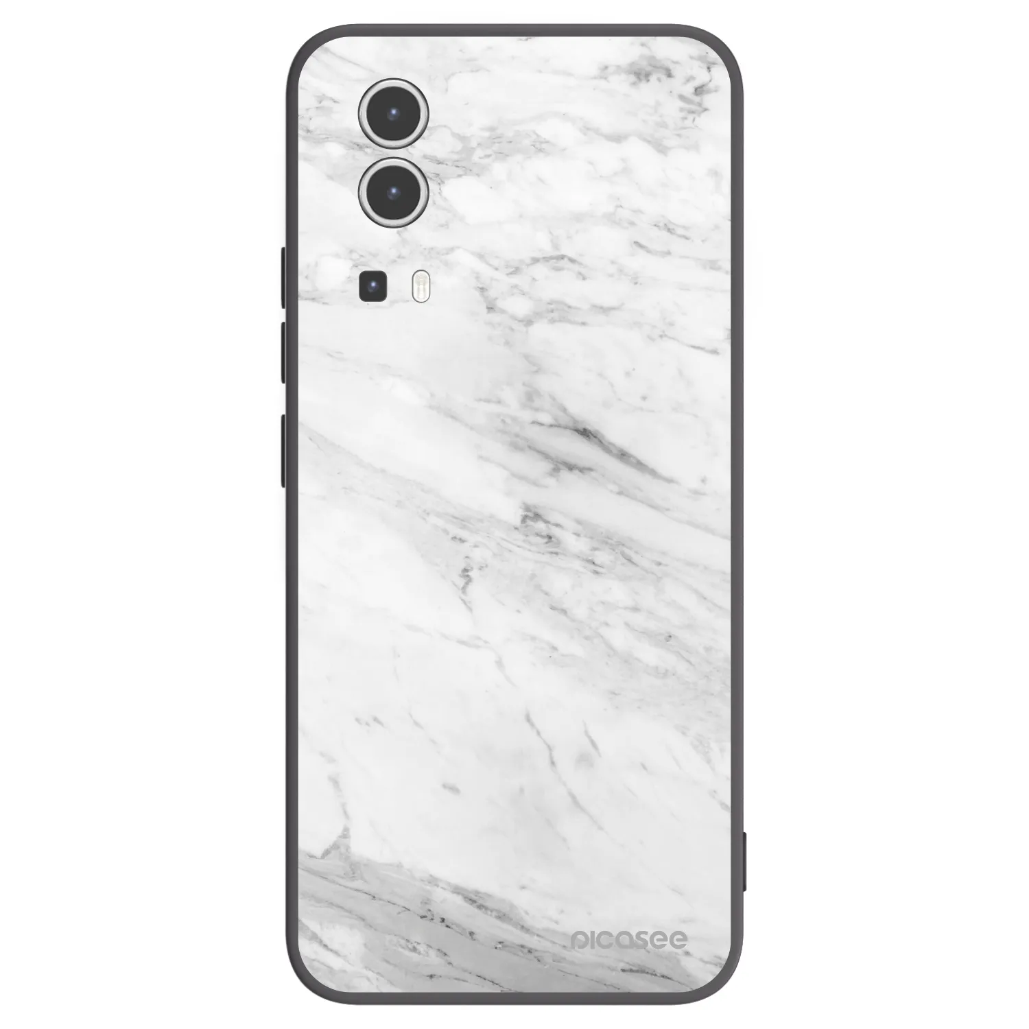 Picasee Μαύρη θήκη σιλικόνης για Vivo Y72 5G - White marble