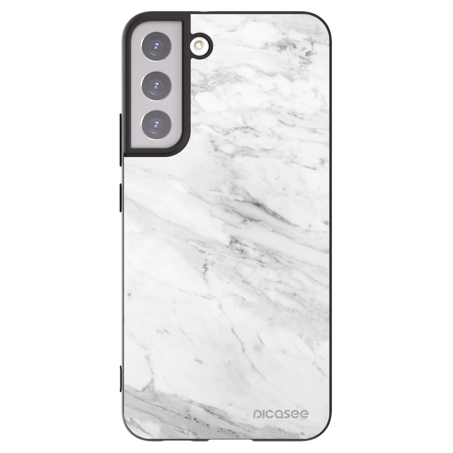 Picasee Μαύρη θήκη σιλικόνης για Samsung Galaxy S22+ 5G - White marble