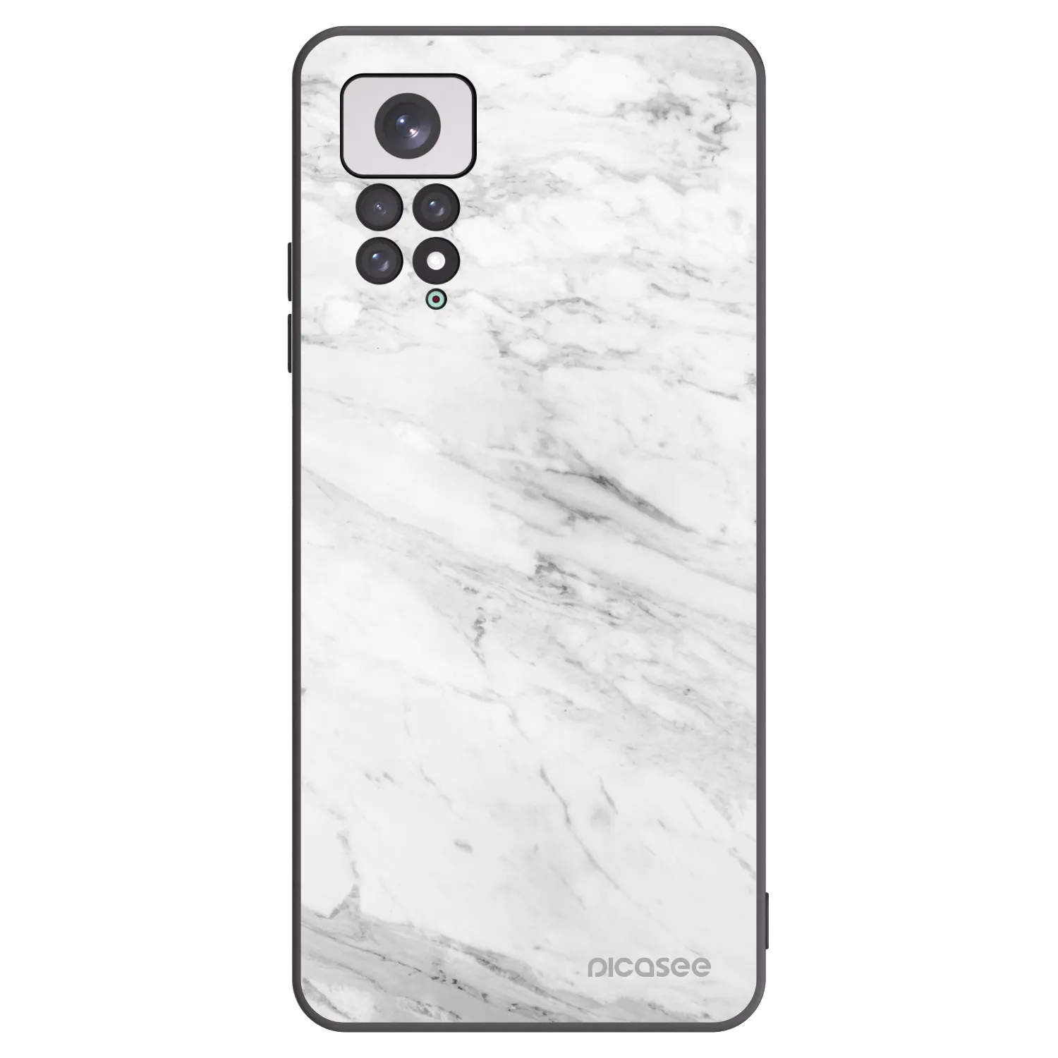 Picasee Μαύρη θήκη σιλικόνης για Xiaomi Redmi Note 11 - White marble