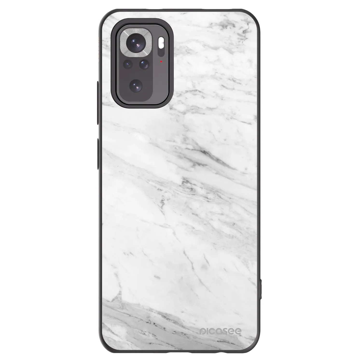 Picasee Μαύρη θήκη σιλικόνης για Xiaomi Redmi Note 11S 4G - White marble