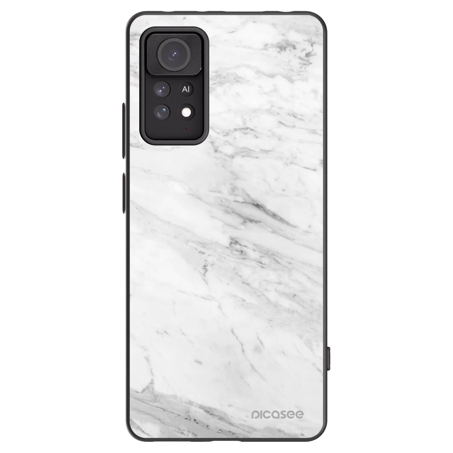 Picasee Μαύρη θήκη σιλικόνης για Xiaomi Redmi Note 11 Pro - White marble