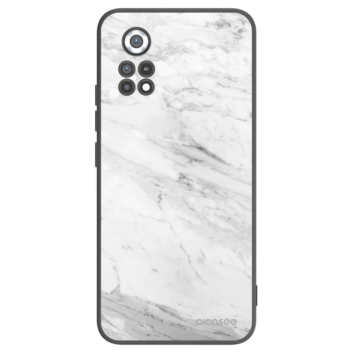 Picasee Μαύρη θήκη σιλικόνης για Xiaomi Poco X4 Pro 5G - White marble