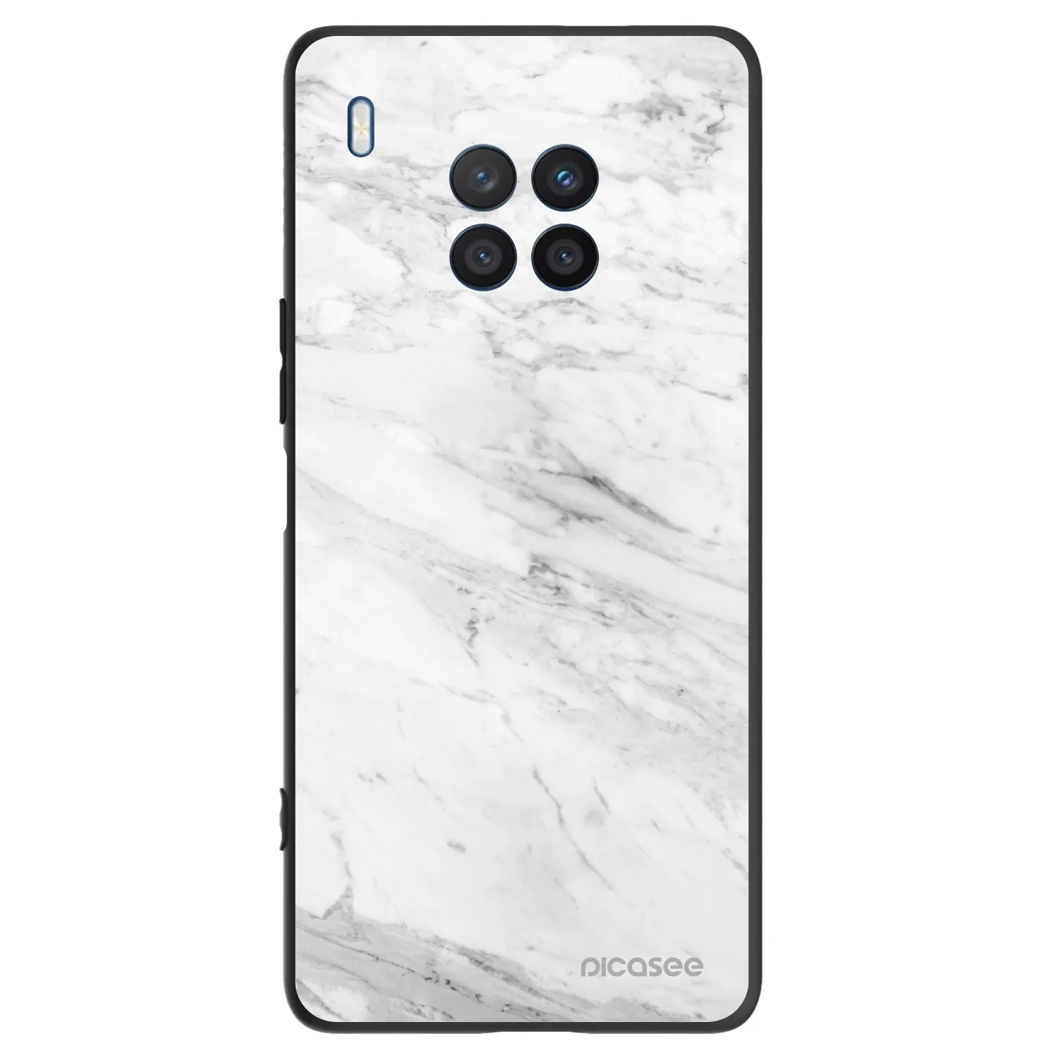 Picasee Μαύρη θήκη σιλικόνης για Honor 50 Lite - White marble