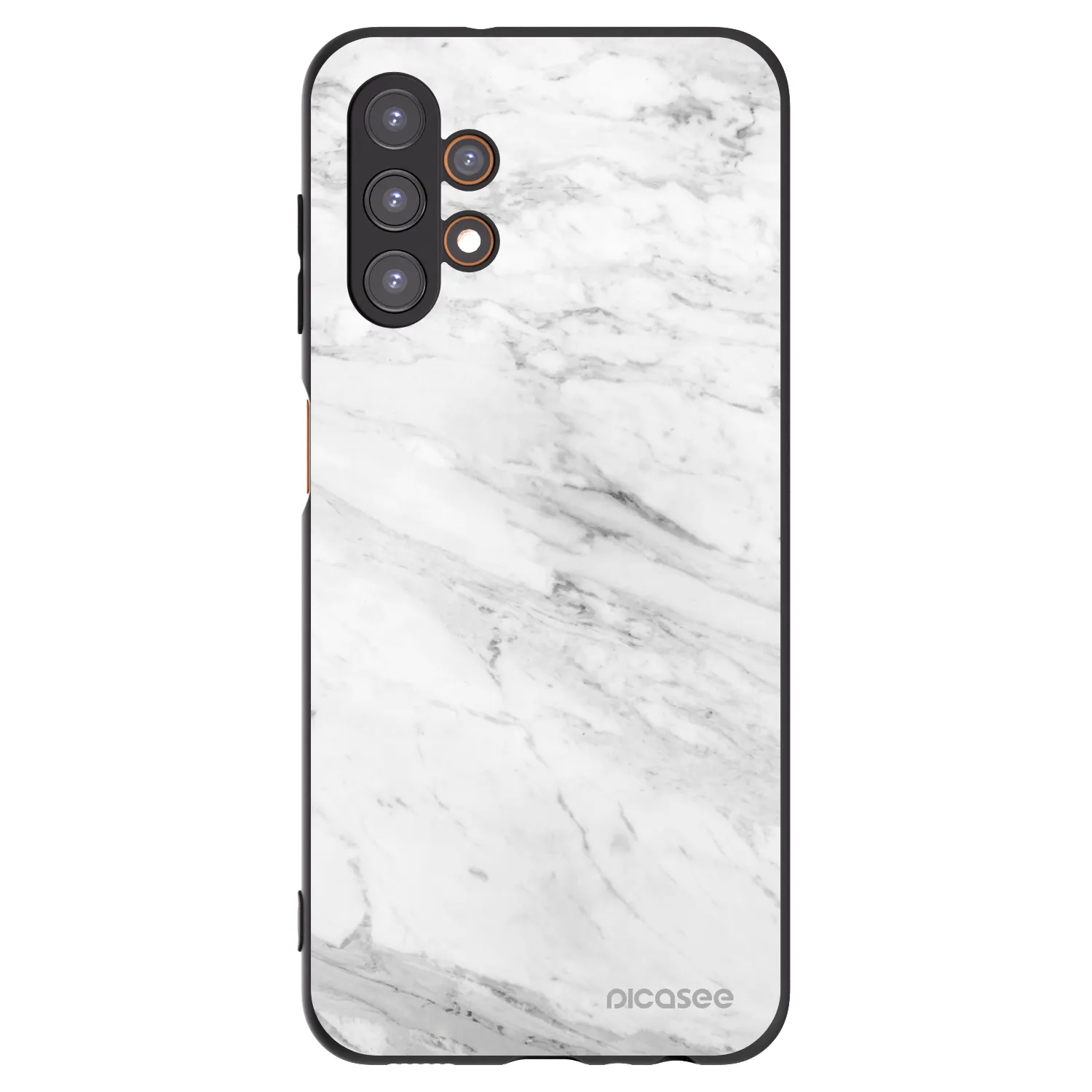 Picasee Μαύρη θήκη σιλικόνης για Samsung Galaxy A13 4G A135 - White marble