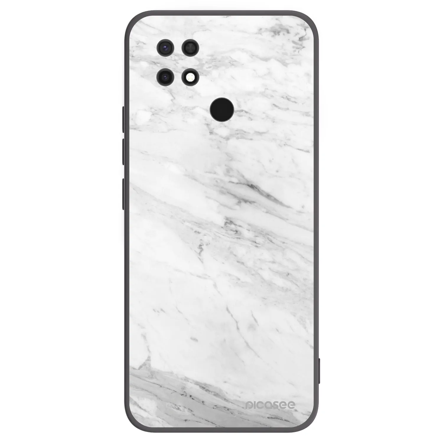 Picasee Μαύρη θήκη σιλικόνης για Xiaomi Redmi 10C - White marble