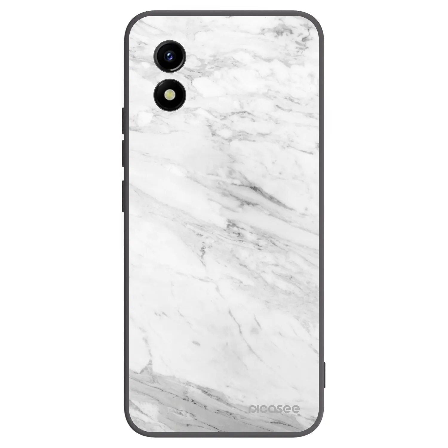 Picasee Μαύρη θήκη σιλικόνης για Vivo Y01 - White marble