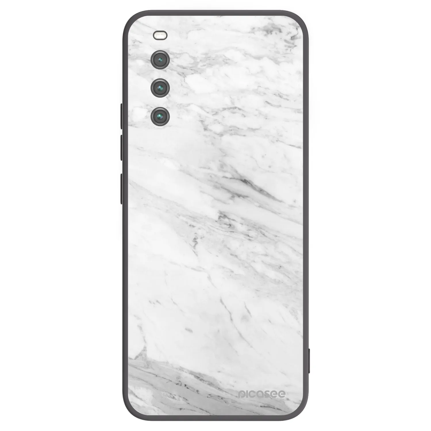 Picasee Μαύρη θήκη σιλικόνης για Sony Xperia 10 IV 5G - White marble