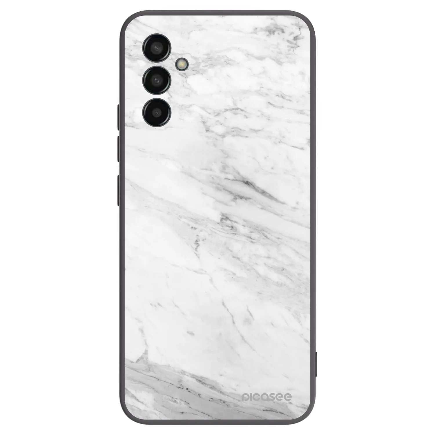 Picasee Μαύρη θήκη σιλικόνης για Samsung Galaxy M13 M135F - White marble