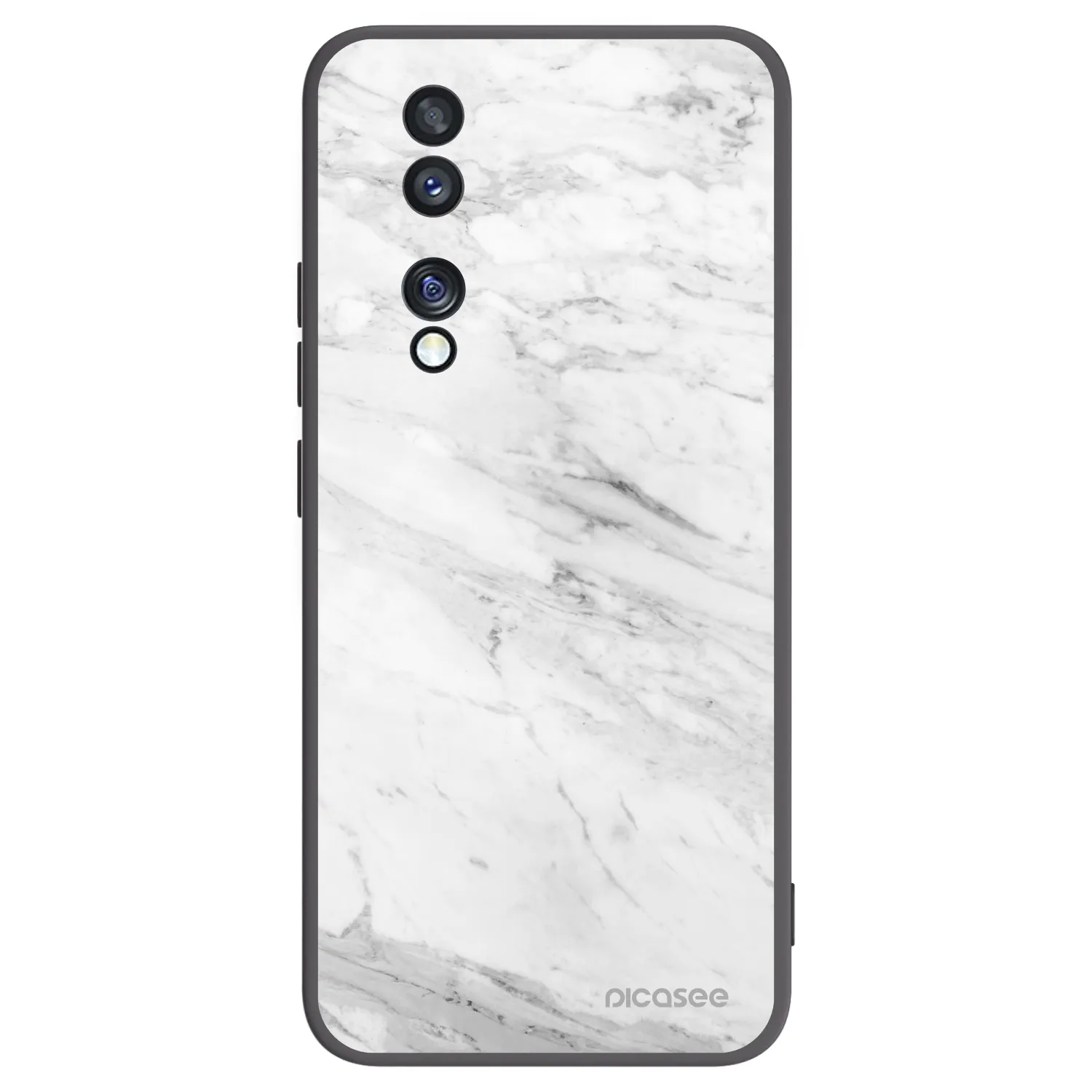 Picasee Μαύρη θήκη σιλικόνης για Honor 70 - White marble