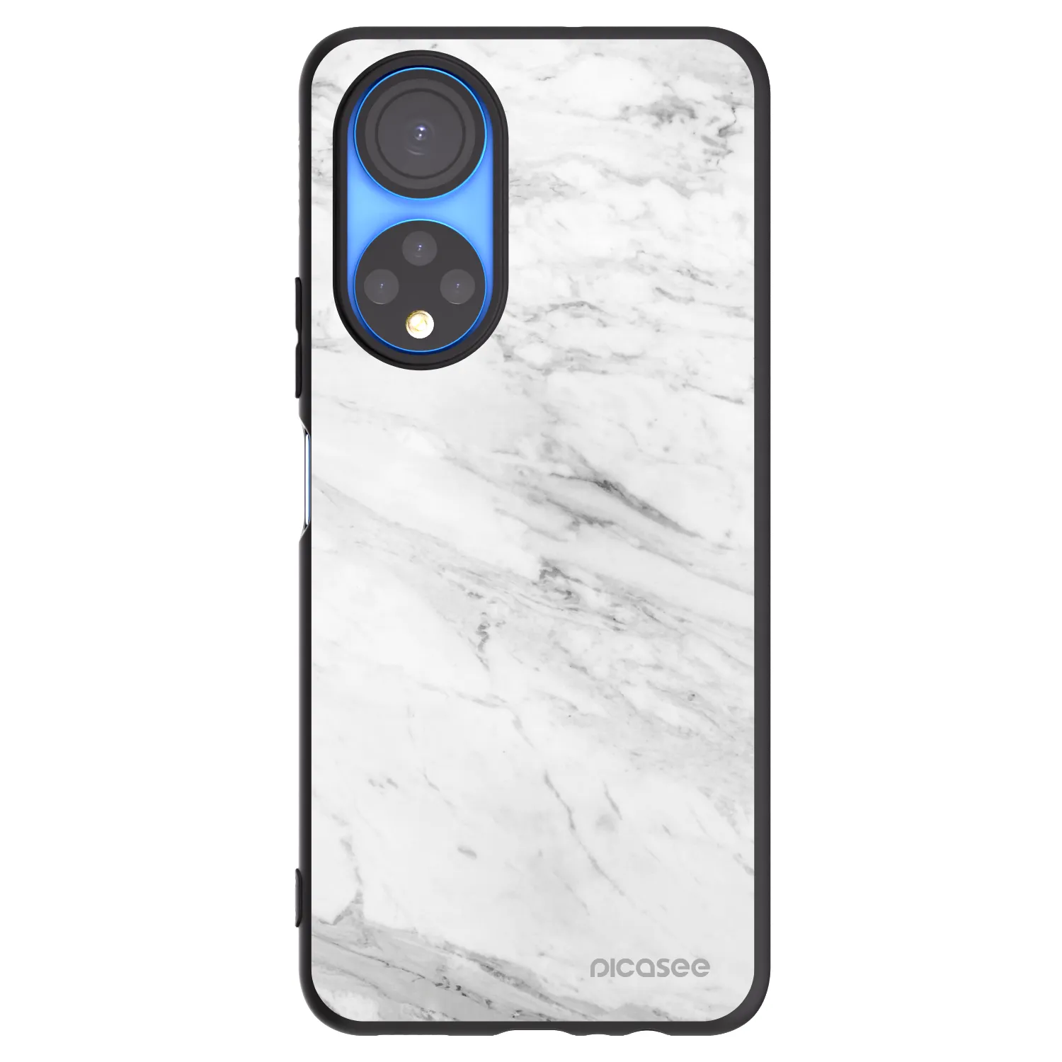 Picasee Μαύρη θήκη σιλικόνης για Honor X7 - White marble