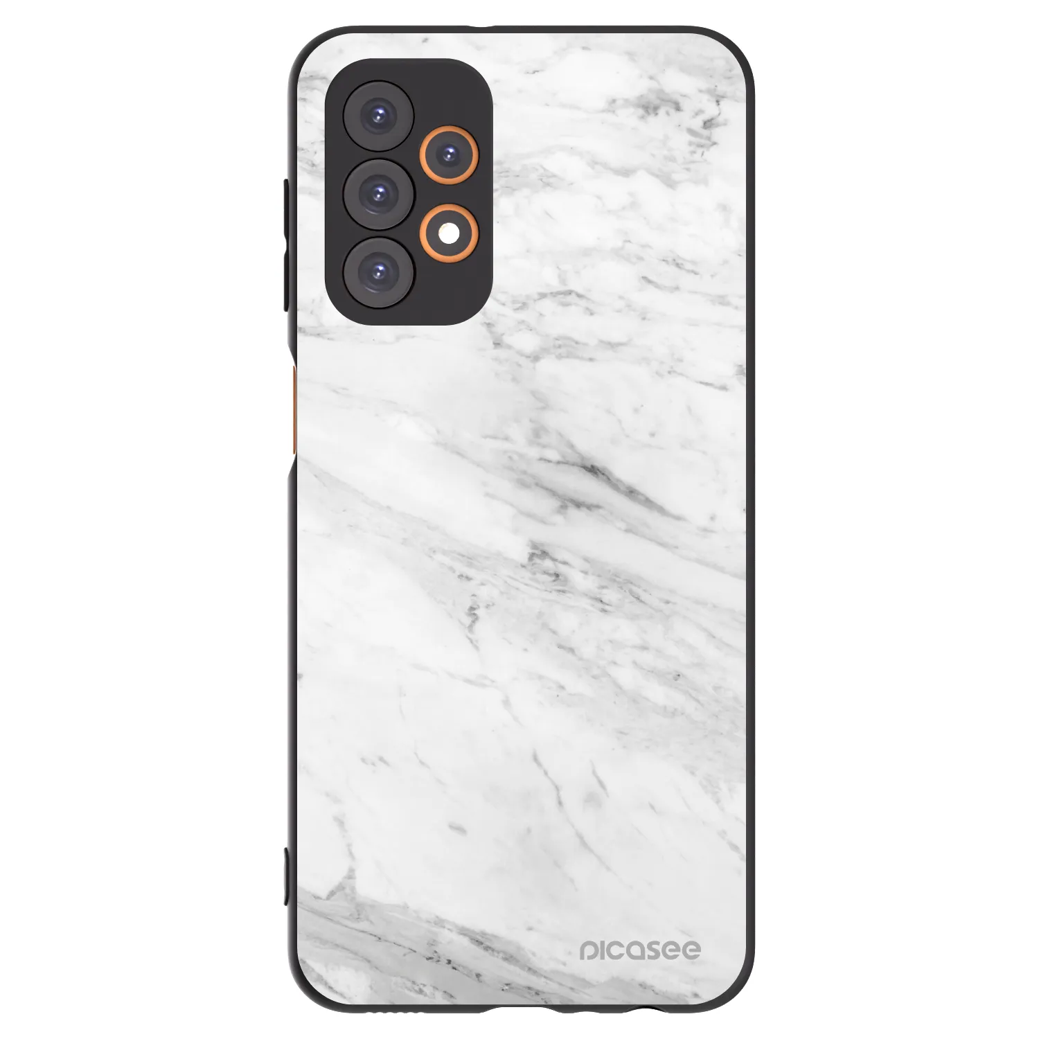 Picasee Μαύρη θήκη σιλικόνης για Samsung Galaxy A23 A235F 4G - White marble